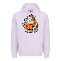 Lilac cute kawaii maneki neko cat halloween pumpkin costume boys Premium Hoodie - trangStudio