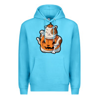 Ocean Blue cute kawaii maneki neko cat halloween pumpkin costume boys Premium Hoodie - trangStudio