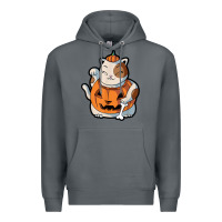 Rock cute kawaii maneki neko cat halloween pumpkin costume boys Premium Hoodie - trangStudio
