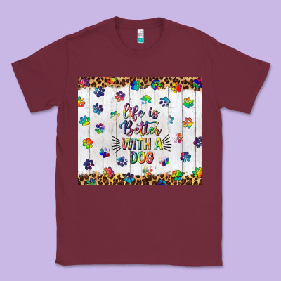 Life Is Better With A Dog Tumbler Tbs Classic Tee Designed By Tumblerdesignbyshophia