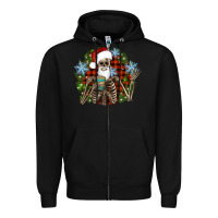 Black Santa skeleton christmas Zipper Hoodie - Artiststas