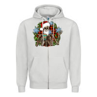 Dove Grey Santa skeleton christmas Zipper Hoodie - Artiststas