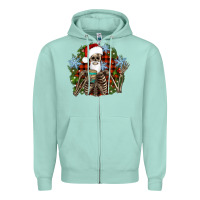 Seafoam Santa skeleton christmas Zipper Hoodie - Artiststas