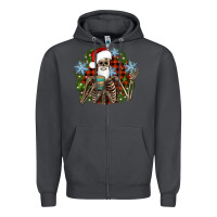Smoke Santa skeleton christmas Zipper Hoodie - Artiststas