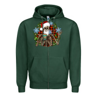 Sports Green Santa skeleton christmas Zipper Hoodie - Artiststas