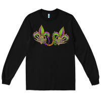 Black skeleton hands mardi gras Long Sleeve Tee - OliviaCreatesArt
