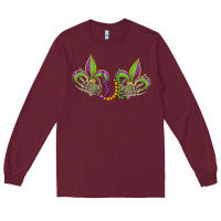 Burgundy skeleton hands mardi gras Long Sleeve Tee - OliviaCreatesArt