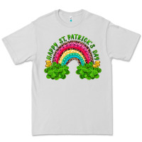 Dove Grey Happy St. Patrick's Day Rainbow And Shamrock Premium Tee - RanaPortraitStore