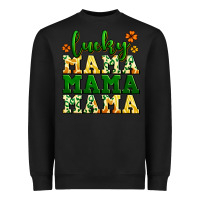 Black lucky mama mama mama  St. Patrick's Heavyweight Sweatshirt - LillyAllenDesigns