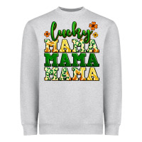 Heather Grey lucky mama mama mama  St. Patrick's Heavyweight Sweatshirt - LillyAllenDesigns