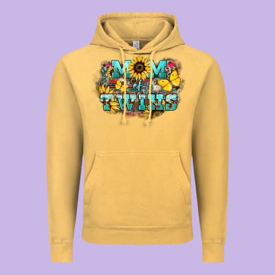 Mom Of Twins Sunflower Mothers Day Vintage Hoodie Designed By Howdyjamesfarm