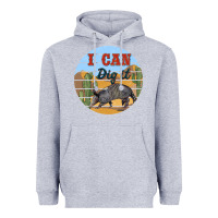 Heather Grey i can dig it armadillo Heavyweight Hoodie - BarkalooDesign