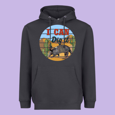 I Can Dig It Armadillo Heavyweight Hoodie Designed By Barkaloodesign
