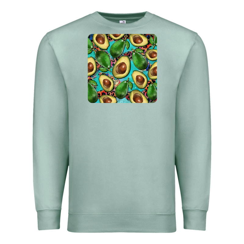 Avacado With Turquoise And Leopard Background Mug Coaster Premium Sweatshirt by BarkalooDesign | Teevron