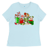 Baby Blue Christmas coffee cup Ladies Tee - NancyCooperArtShop
