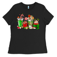 Black Christmas coffee cup Ladies Tee - NancyCooperArtShop