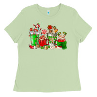 Matcha Christmas coffee cup Ladies Tee - NancyCooperArtShop