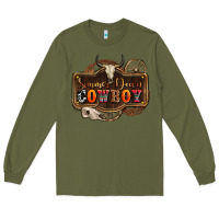 Army Green simmer down cowboy olivia Long Sleeve Tee - OliviaCreatesArt