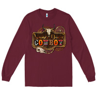 Burgundy simmer down cowboy olivia Long Sleeve Tee - OliviaCreatesArt