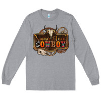 Heather Grey simmer down cowboy olivia Long Sleeve Tee - OliviaCreatesArt