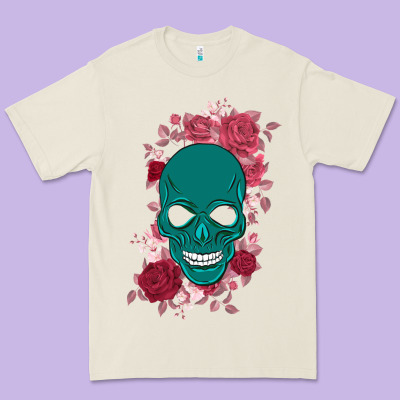 Skull With Flowers Premium Tee Designed By Bettercallsaul