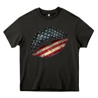 Asphalt Vintage American Flag Lips Heavy Core Tee - Bettercallsaul