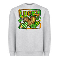 Lucky St Patricks Day Hearts Heavyweight Sweatshirt | Teevron