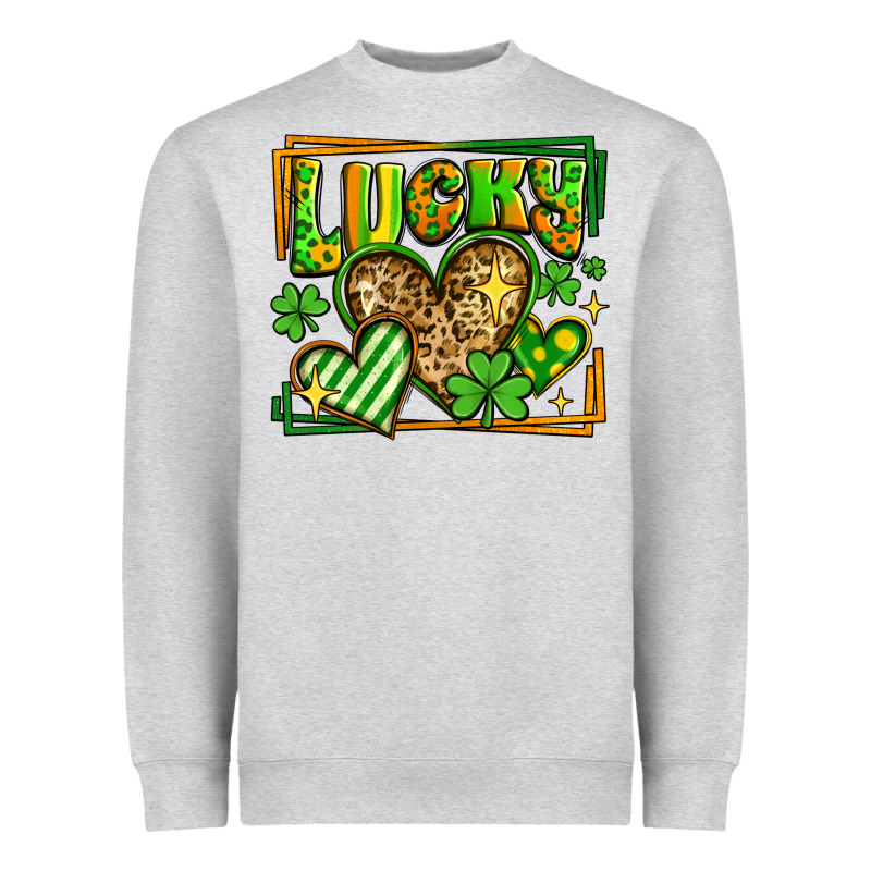 Lucky St Patricks Day Hearts Heavyweight Sweatshirt by LillyAllenDesigns | Teevron