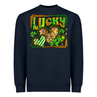 Navy lucky st patricks day hearts Heavyweight Sweatshirt - LillyAllenDesigns