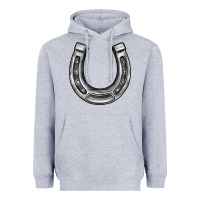 Heather Grey horseshoe Heavyweight Hoodie - BarkalooDesign