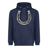 Navy horseshoe Heavyweight Hoodie - BarkalooDesign