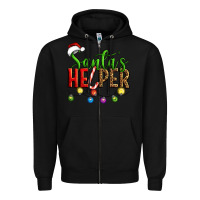 Black santa's helper christmas Zipper Hoodie - Artiststas