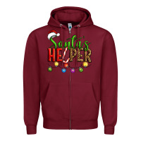 Burgundy santa's helper christmas Zipper Hoodie - Artiststas
