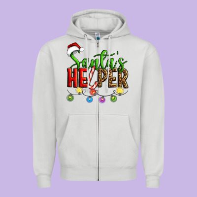 Santa's Helper Christmas Zipper Hoodie Designed By Artiststas