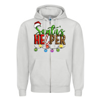 Dove Grey santa's helper christmas Zipper Hoodie - Artiststas