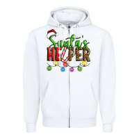 White santa's helper christmas Zipper Hoodie - Artiststas
