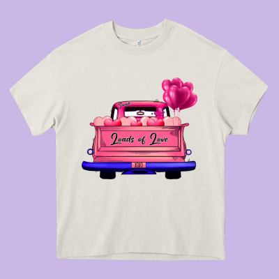 Loads Of Love Valentine's Day Truck Heavy Core Tee Designed By Bettercallsaul