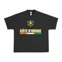 Pigment Black Cote d_Ivoire National Flag Ivory Coast Coat Of Arms Gift Urban Heavy Tee - trangStudio