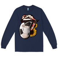 Navy Soccer Tongue Long Sleeve Tee - Jasminsmagicworld