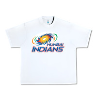 White mumbai indians Urban Heavy Tee - trangStudio