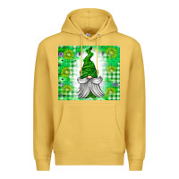 Antique Gold St. Patricks Day Gnome Premium Hoodie - CowhideDigitalArt