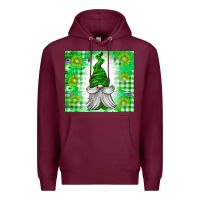 Burgundy St. Patricks Day Gnome Premium Hoodie - CowhideDigitalArt