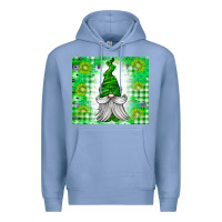 Colony Blue St. Patricks Day Gnome Premium Hoodie - CowhideDigitalArt