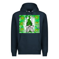Navy St. Patricks Day Gnome Premium Hoodie - CowhideDigitalArt