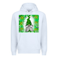 White St. Patricks Day Gnome Premium Hoodie - CowhideDigitalArt