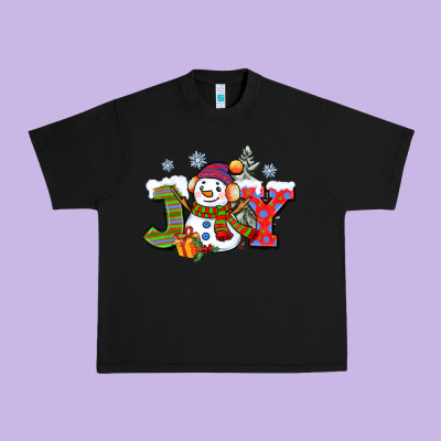 Christmas Joy Snowman Urban Heavy Tee Designed By Cowgirlartshop