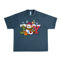 Midnight Navy christmas joy snowman Urban Heavy Tee - CowGirlArtShop