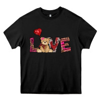 Black valentine's day tedybear love Heavy Core Tee - RanaPortraitStore