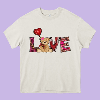 Valentine's Day Tedybear Love Heavy Core Tee Designed By Ranaportraitstore