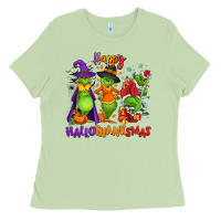 Matcha Happy Hallothanksmas Ladies Tee - NancyCooperArtShop
